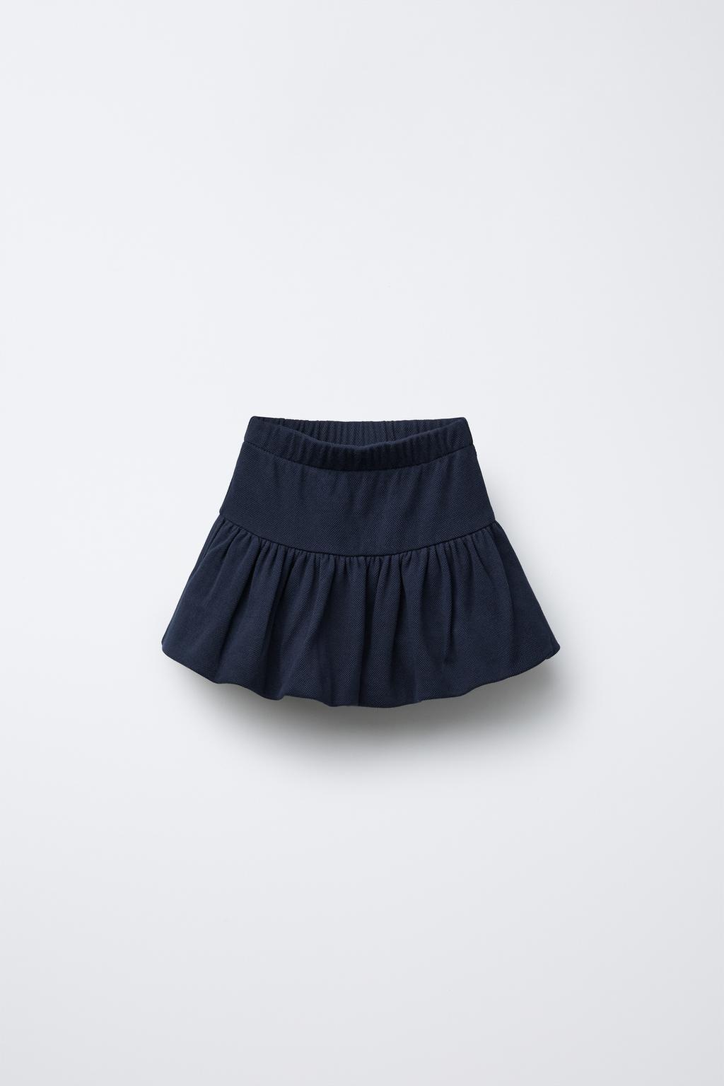 

Трикотажная юбка-пике из воздушных шаров ZARA, темно-синий