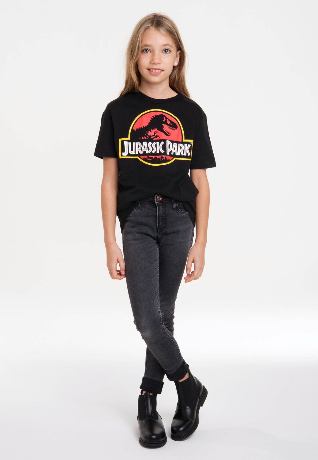 Футболка Organic Kids Парк Юрского периода - Логотип LOGOSHIRT, черный — фото 2
