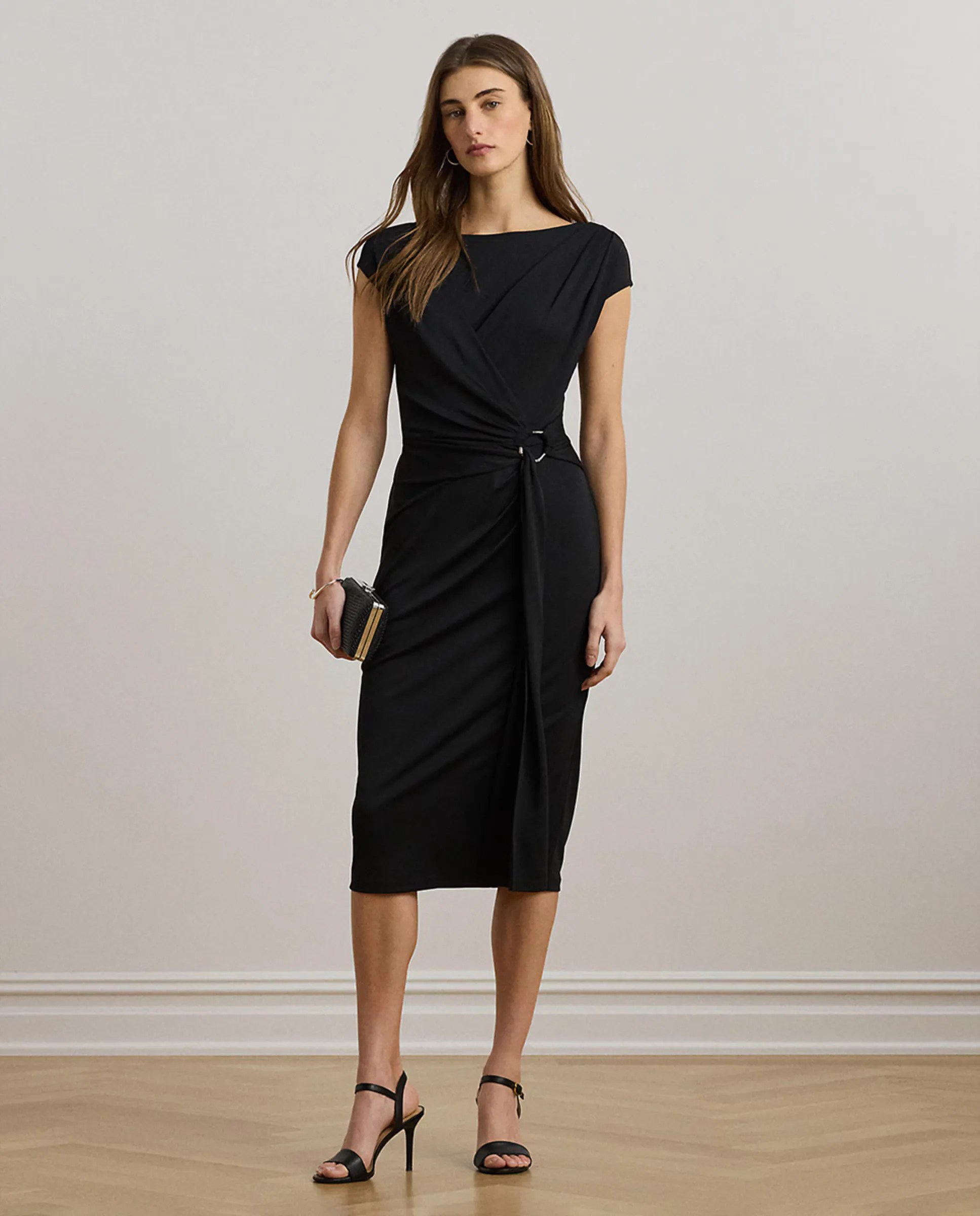 

Вязаное платье с коротким рукавом Lauren Ralph Lauren, черный