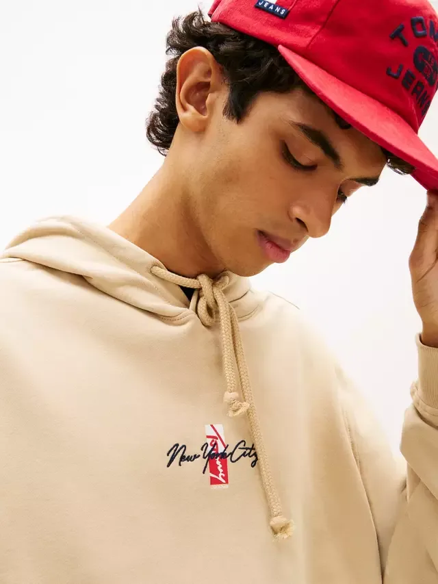 Фирменная толстовка из хлопковой замши и махровой ткани Tommy Hilfiger — фото 4
