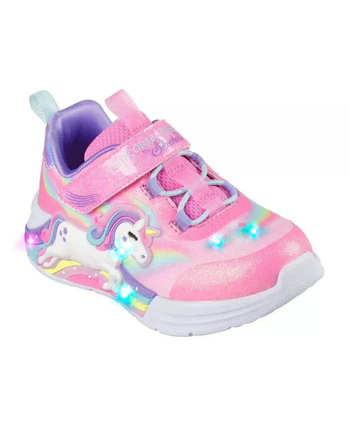 

Детские светящиеся повседневные кроссовки S-Lights: Unicorn Chaser с застежкой на липучке от Finish Line для девочек Skechers, мультиколор
