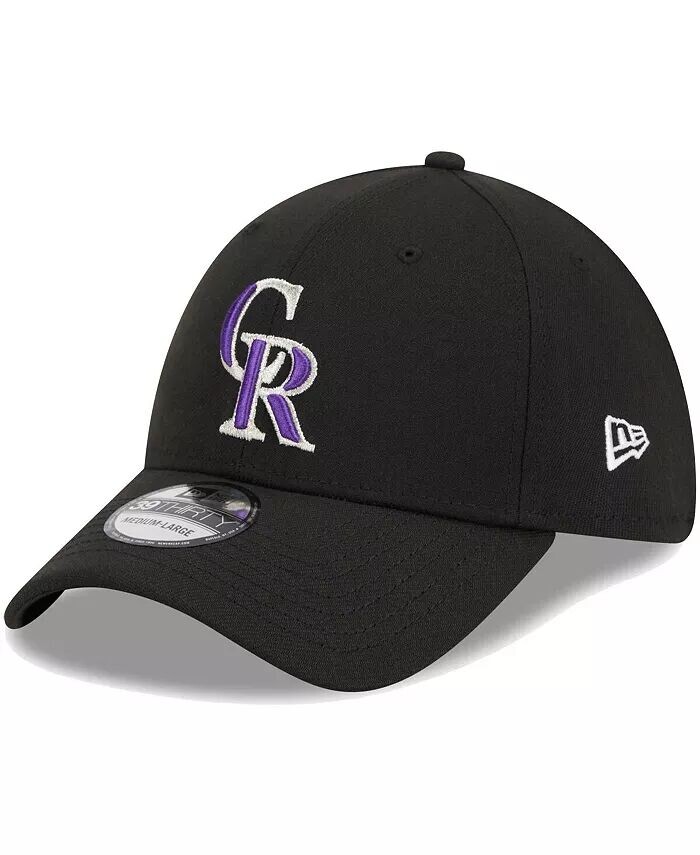 

Мужская черная гибкая кепка с логотипом Colorado Rockies 39THIRTY New Era