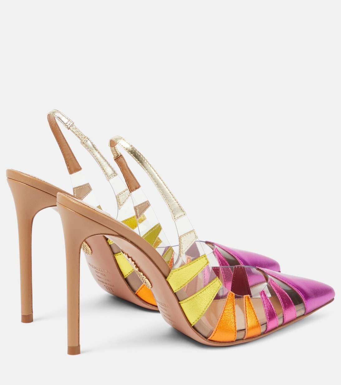 Туфли hot rumor 105 с пяткой на пятке Aquazzura, мультиколор — фото 3