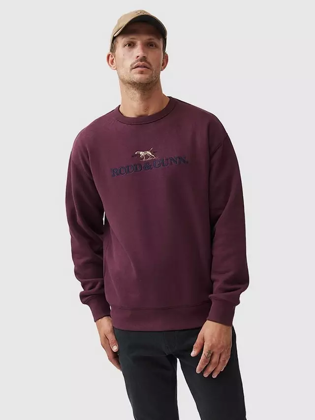 

Свитер Rodd & Gunn Cotton Blend Logo Embroidered, цвет garnet