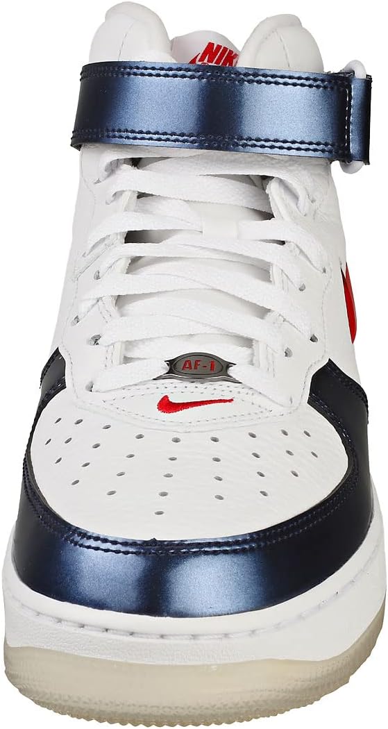 Мужские кроссовки Nike Air Force 1 Mid Qs, белый/красный — фото 3