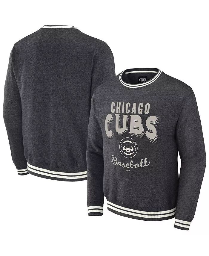 

Мужская коллекция Darius Rucker от Heather Charcoal, винтажный свитер-свитшот Chicago Cubs с эффектом потертости Fanatics