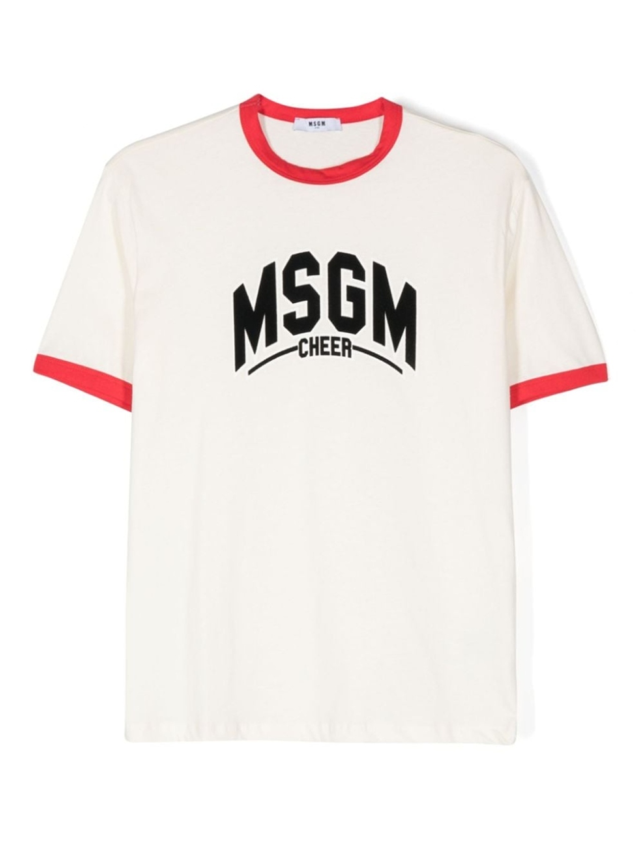 

MSGM Kids футболка из хлопка с флокированным логотипом, нейтральный цвет