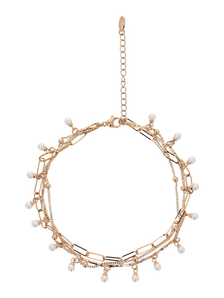 

Faina Женский браслет на щиколотку из розового золота и белого цвета