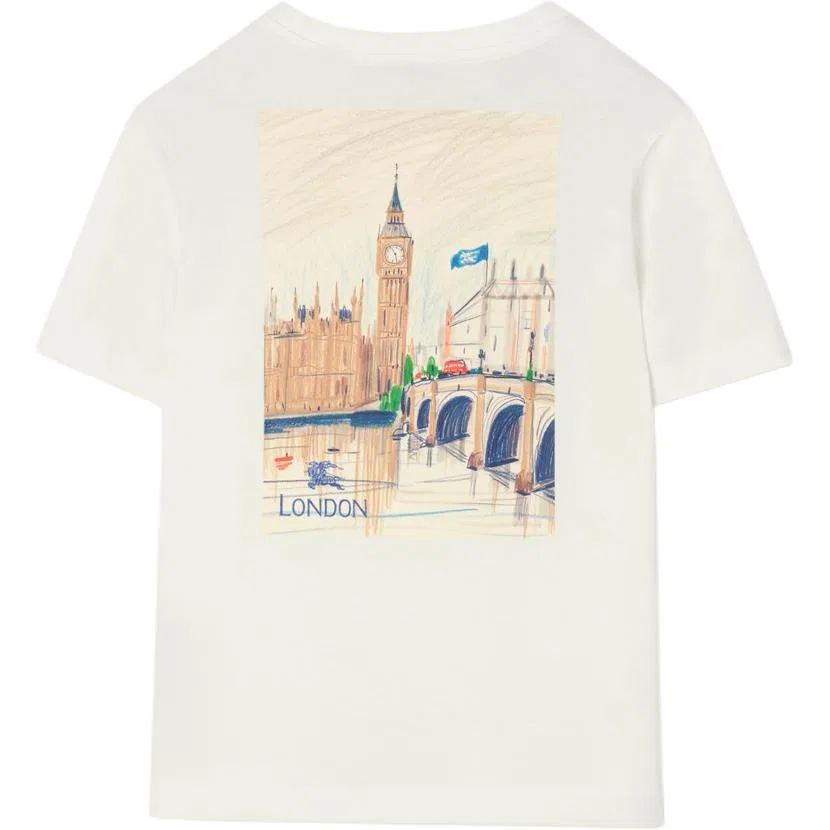Футболка Burberry Kids с круглым вырезом, Chalk White — фото 3