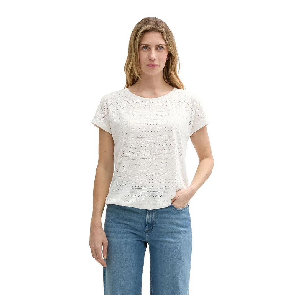 

Футболка с коротким рукавом Tom Tailor Ajour Crew Neck, белый