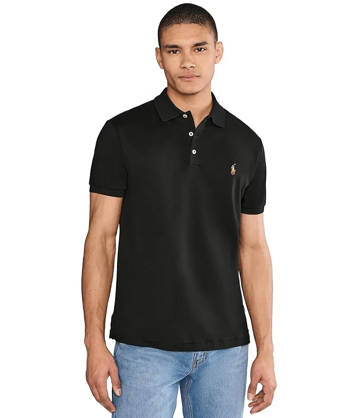 Поло Polo Ralph Lauren хлопок Custom Slim Fit Soft Cotton, Cruise Navy