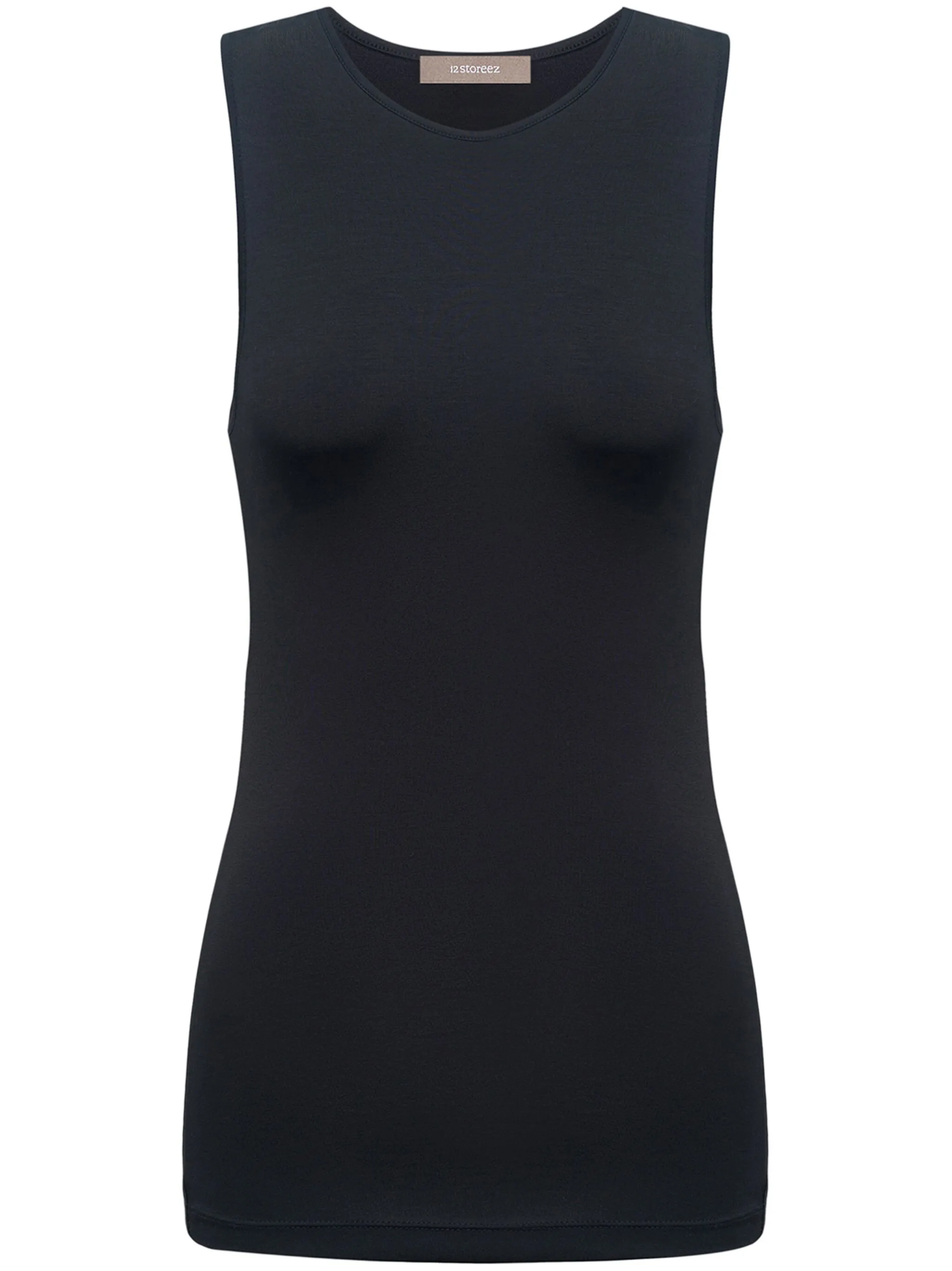 

Топ с круглым вырезом 12 Storeez, черный