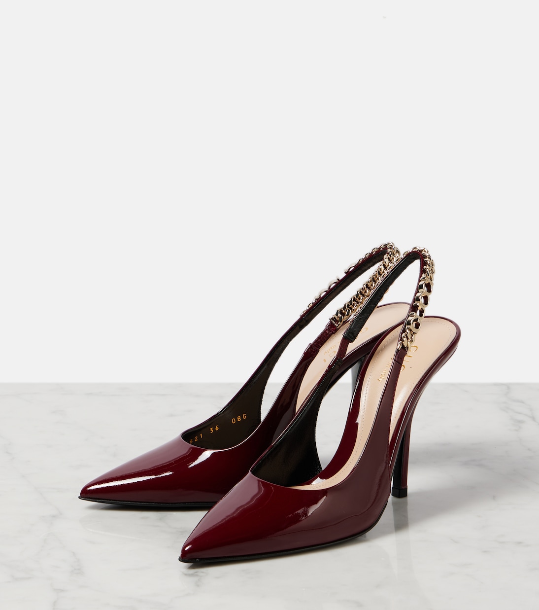 Туфли-лодочки Signoria на ремешке из лаковой кожи Gucci, R.Ancora/R.Ancora — фото 4