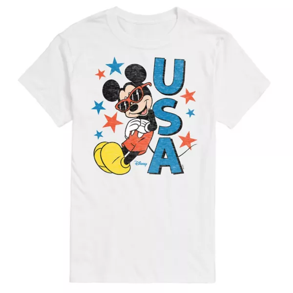 

Футболка с рисунком Микки Мауса, солнцезащитные очки, США Disney, белый