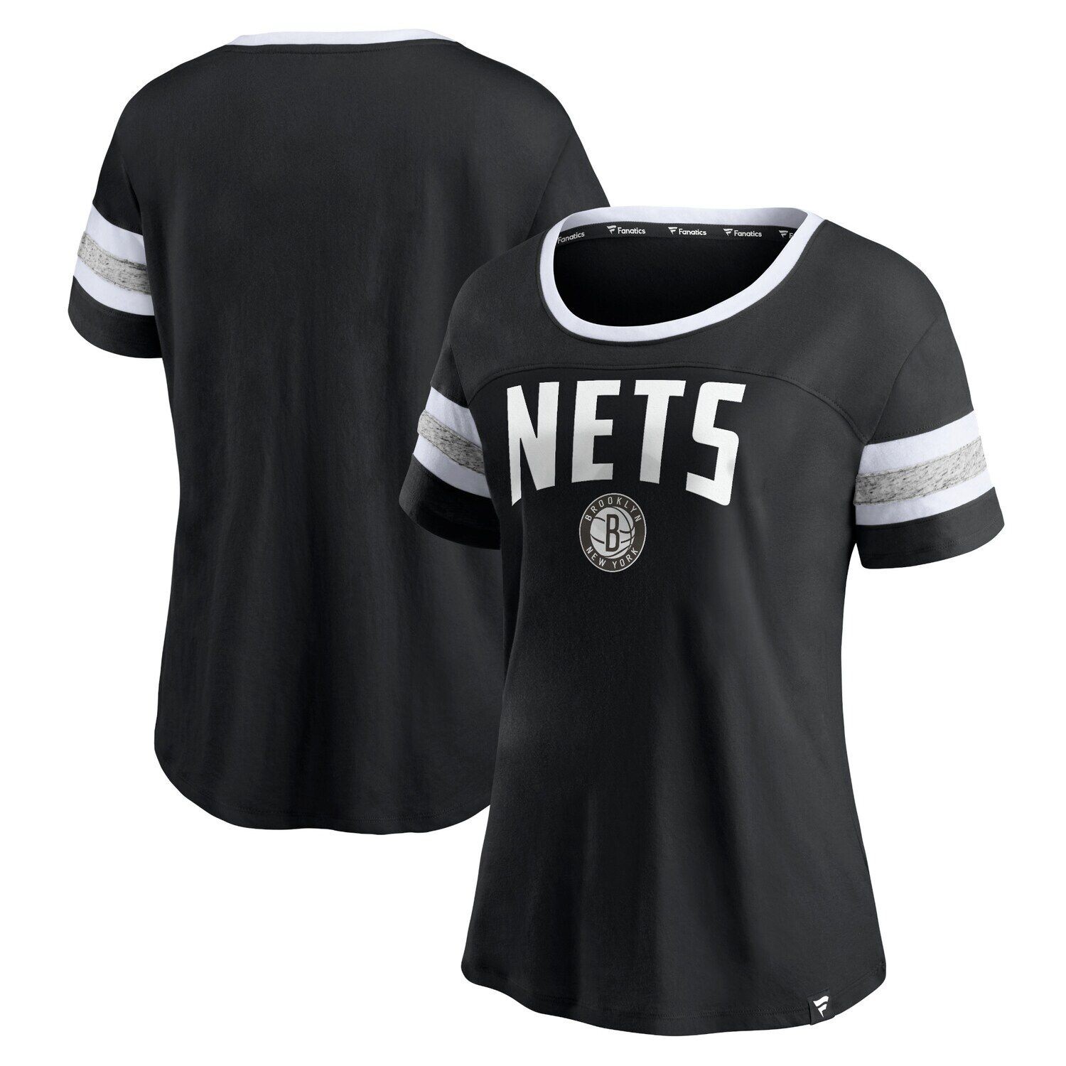 

Женская черная/серая футболка с надписью Fanatics Brooklyn Nets, вечерние полосатые рукава Fanatics, Черный, Женская черная/серая футболка с надписью Fanatics Brooklyn Nets, вечерние полосатые рукава Fanatics