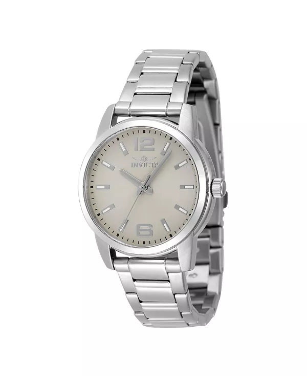 

Женские кварцевые часы 48498 Celestial с тремя стрелками и циферблатом цвета слоновой кости Invicta, silver