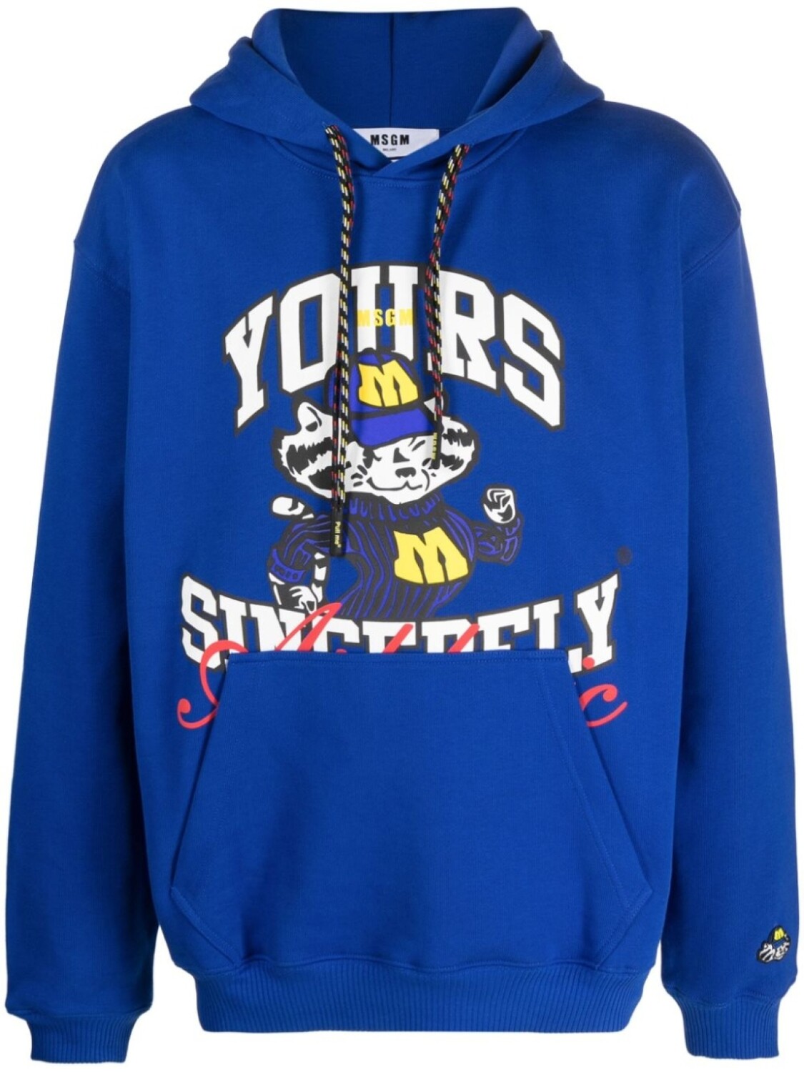 

MSGM graphic-print cotton hoodie, синий