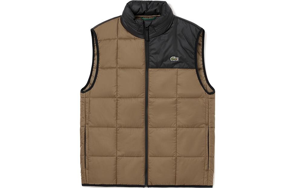 

LACOSTE Мужской жилет, цвет Black and brown color blocking, Черный, LACOSTE Мужской жилет, цвет Black and brown color blocking