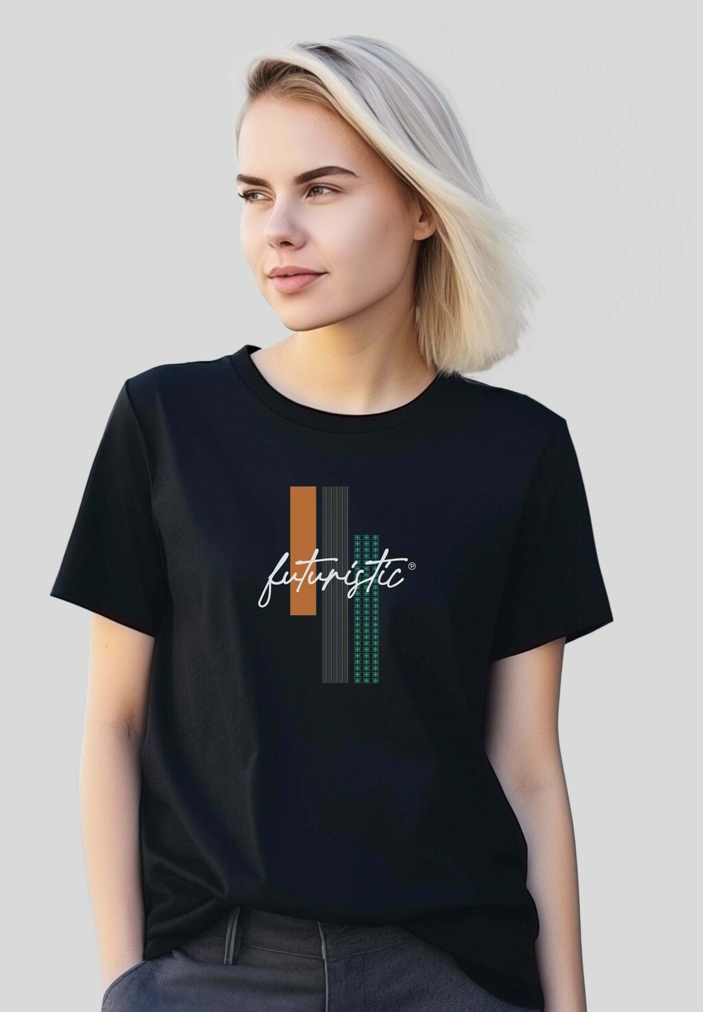 

Футболка с принтом FUTURISTIC Mamino, черный