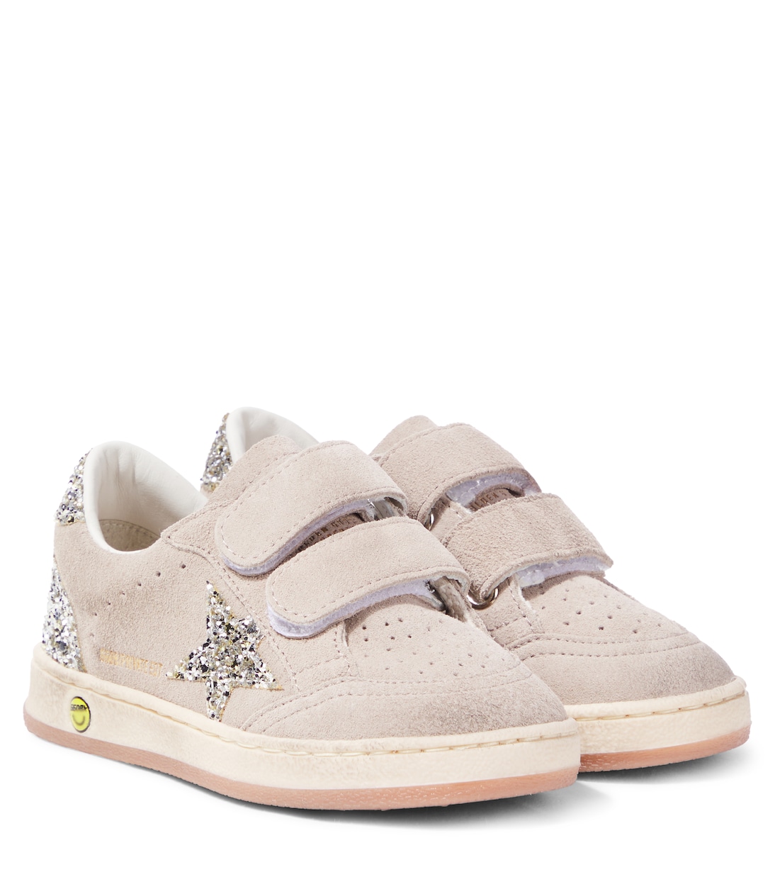 

Балетки Ball Star из замши с блестками Golden Goose Kids, бежевый