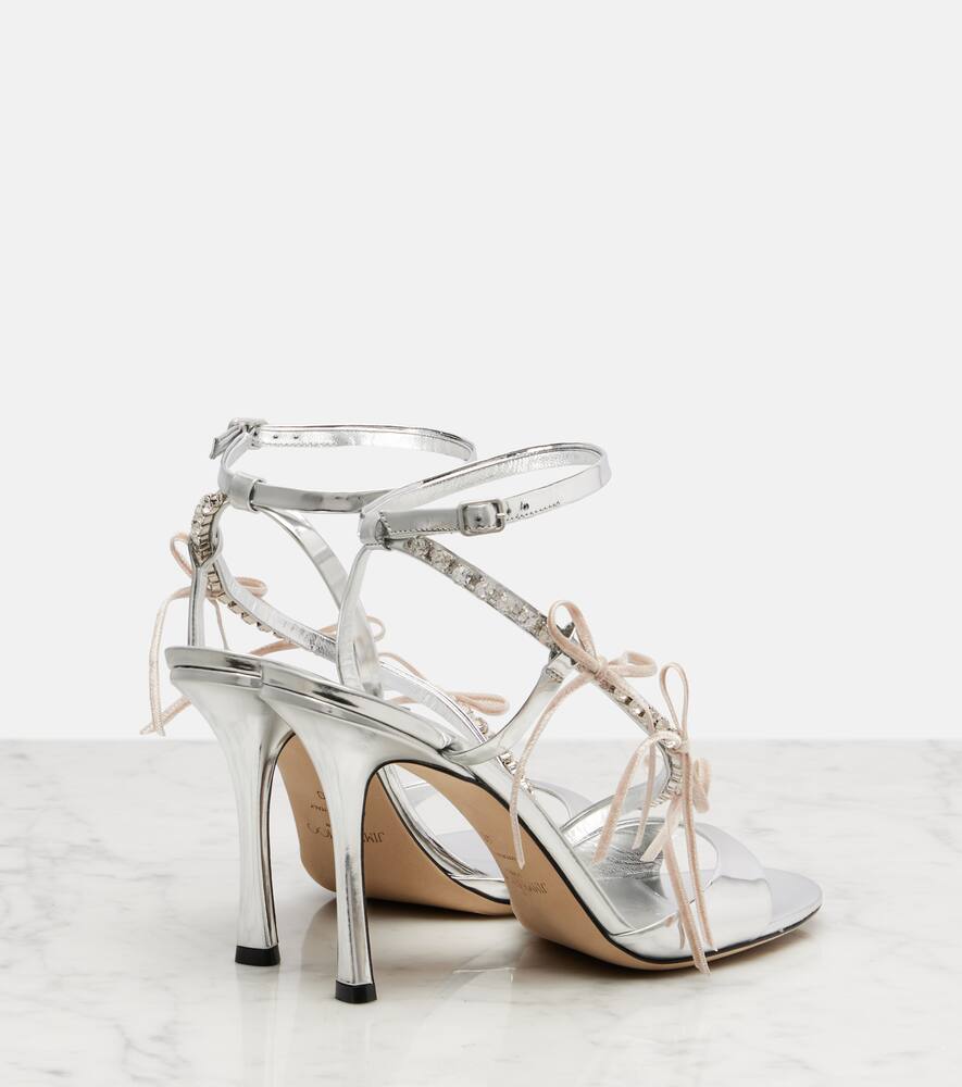 Песочники Lula 100 из металлизированной кожи Jimmy Choo, Silver/Macaron — фото 2