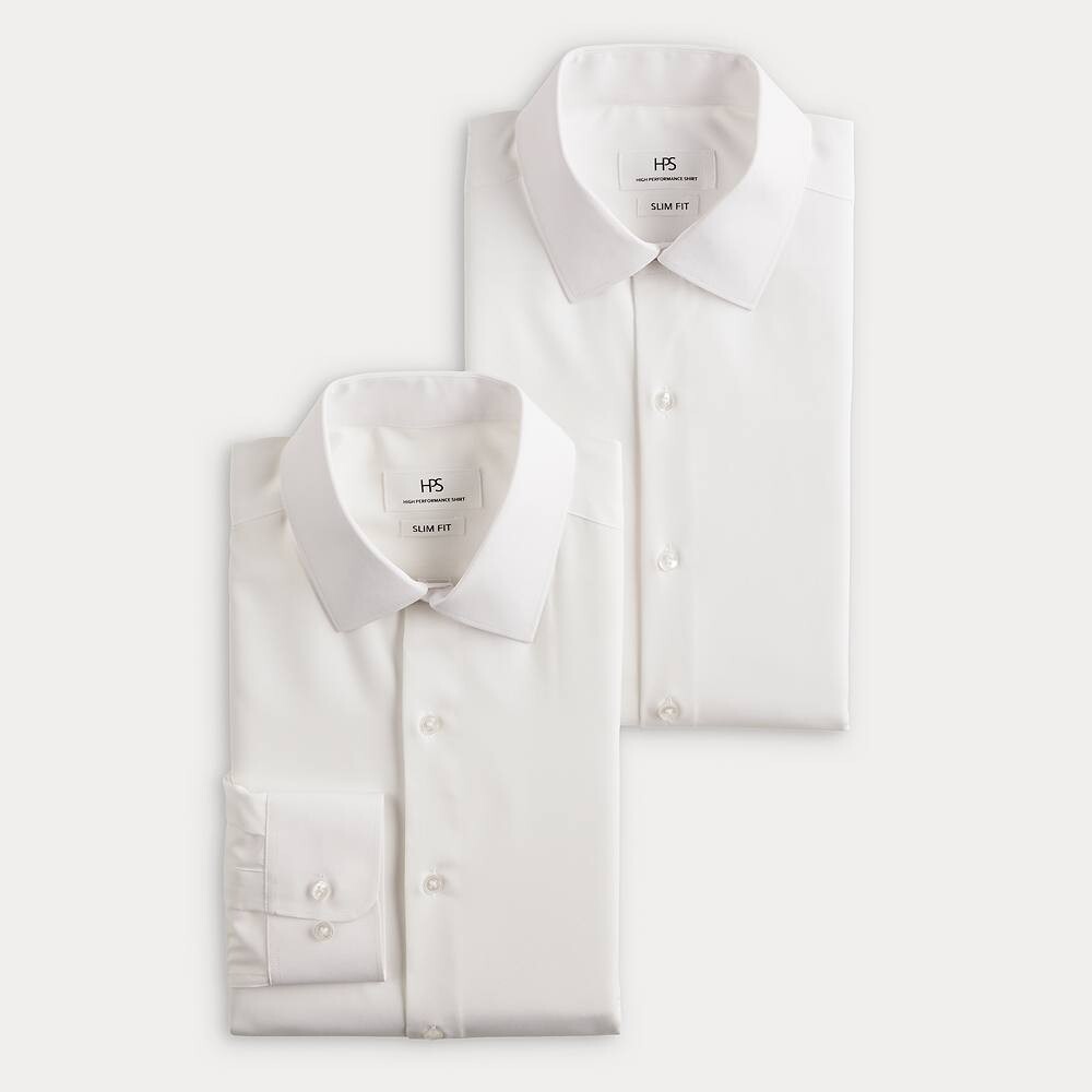 

Комплект из двух мужских классических рубашек узкого кроя, цвет White And White
