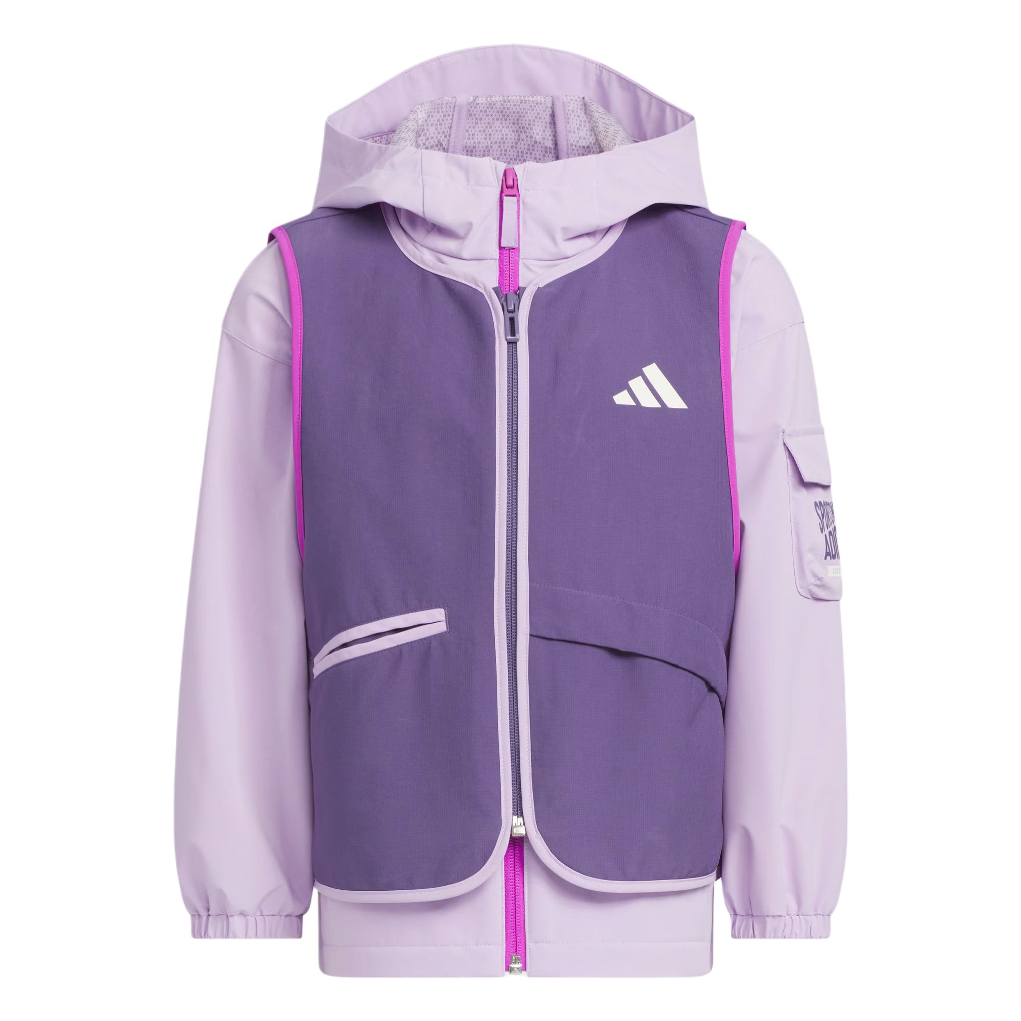 Куртка Спортивная 2-предметный набор Детский Adidas, фиолетовый — фото 3