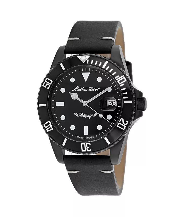 

Мужские часы Mathy Vintage с черным циферблатом - H901BZN Mathey Tissot, черный
