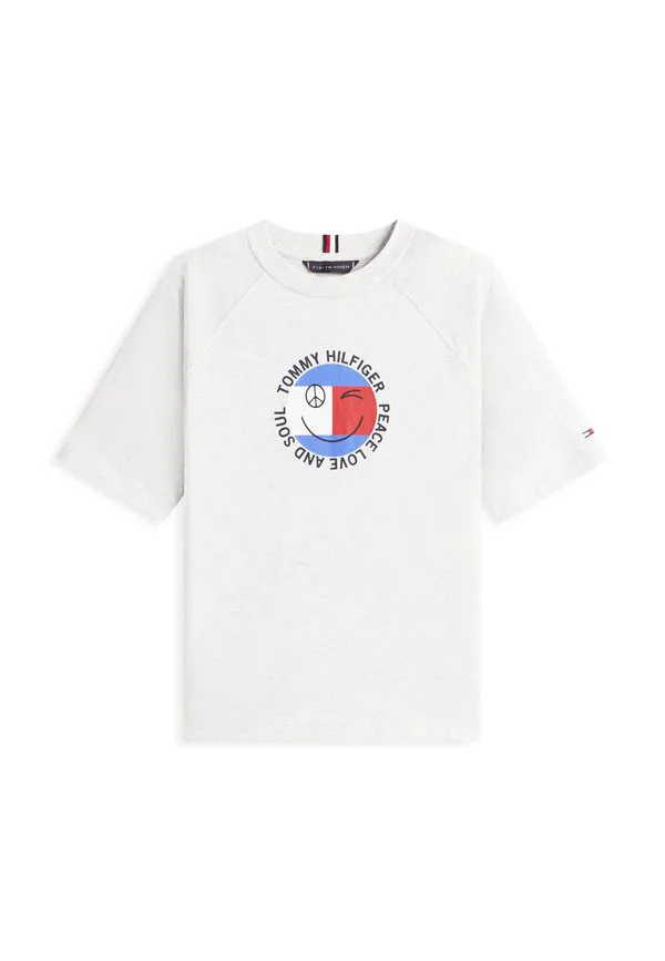 Футболка с принтом в виде флага-смайлика Tommy Hilfiger, Light Grey Heather — фото 4