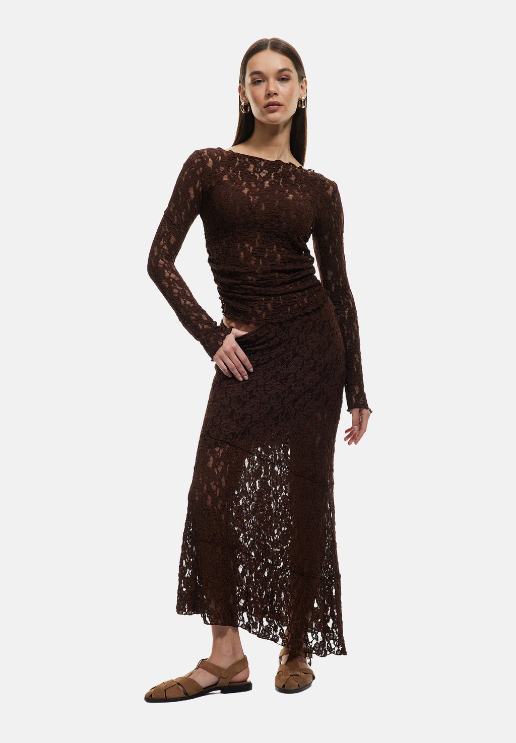 

Юбка макси MIDI Koton, коричневый