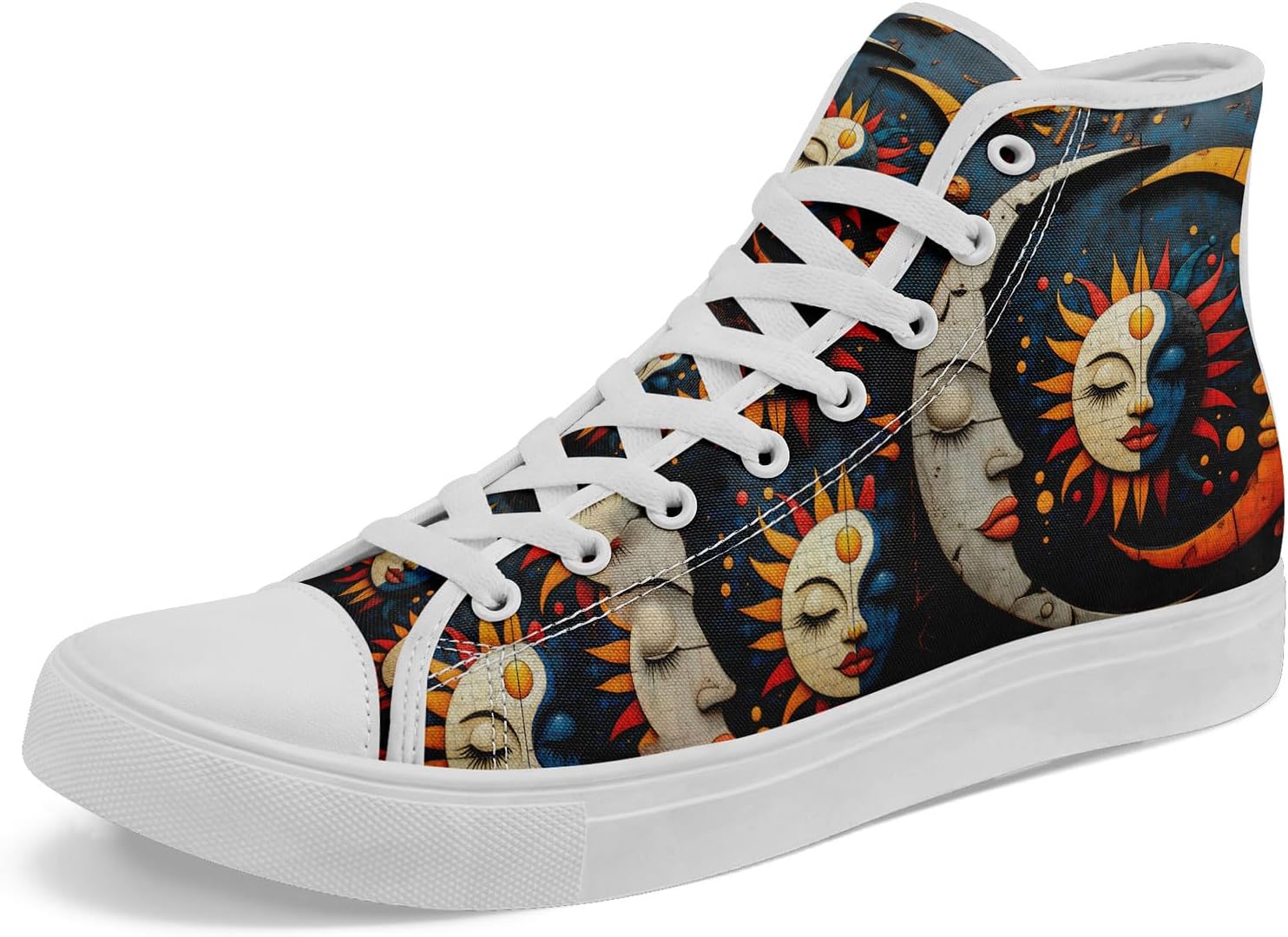 

Высокие кеды на платформе AWSOLE SunMoon с принтом для мужчин и женщин, стильная обувь с небесной тематикой, дышащие и легкие, белый/синий/оранжевый/серый/бежевый