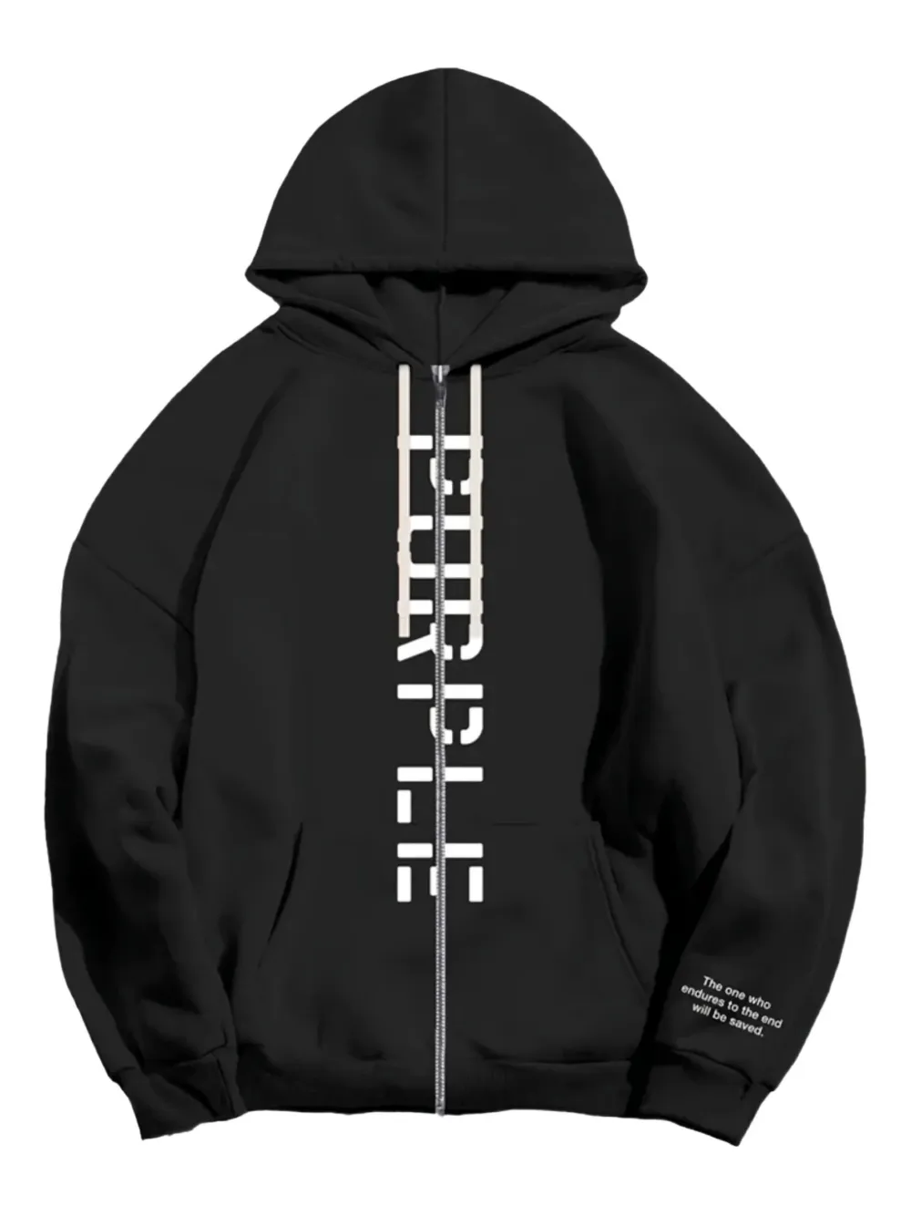 

Толстовка с капюшоном на молнии с логотипом Purple Brand, черный