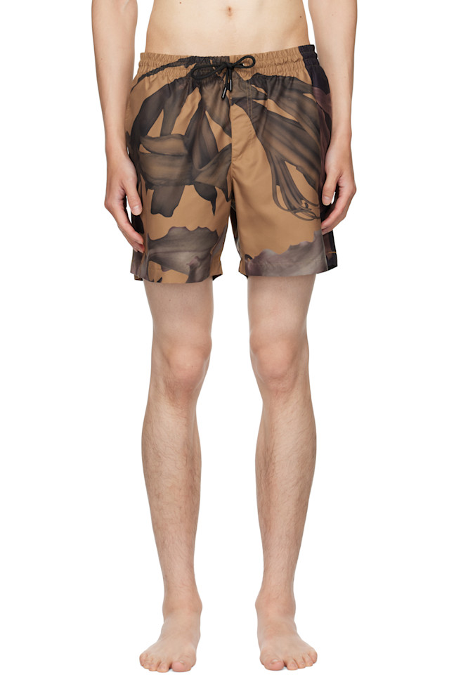 

Dries Van Noten Плавки бежево-коричневого цвета с узором