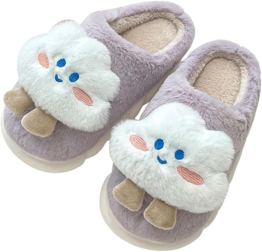 

Милые мультяшные хлопковые тапочки с облаками - хлопковые обувь для дома и улицы для женщин, мужчин или девочек, унисекс, выбор для пар, размеры США 4-13 Uivxxud, пурпурный