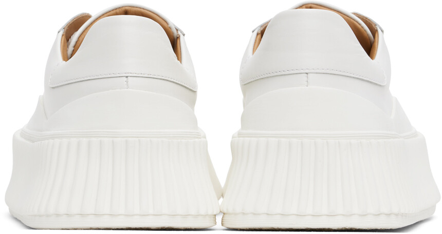 Белые низкие кеды на платформе Jil Sander, Porcelain — фото 2