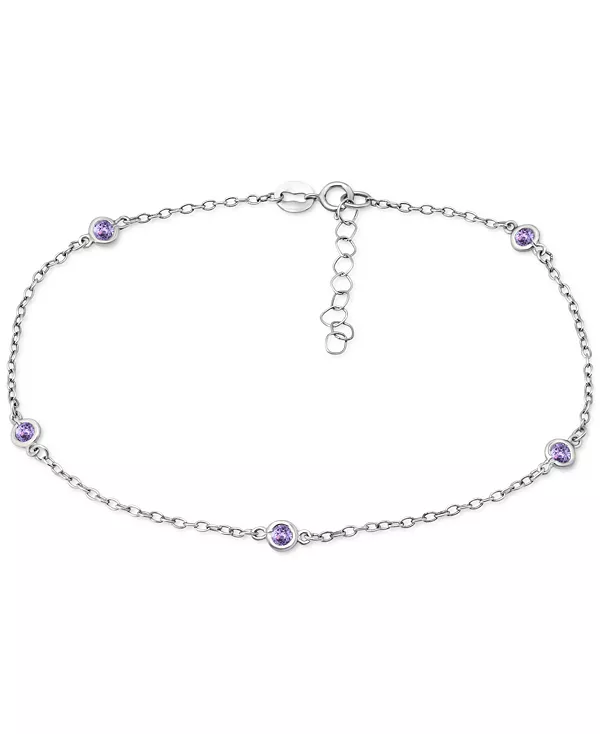 

Браслет на лодыжку из нескольких камней (также из кубического циркония), созданный для Macy's Giani Bernini, purple