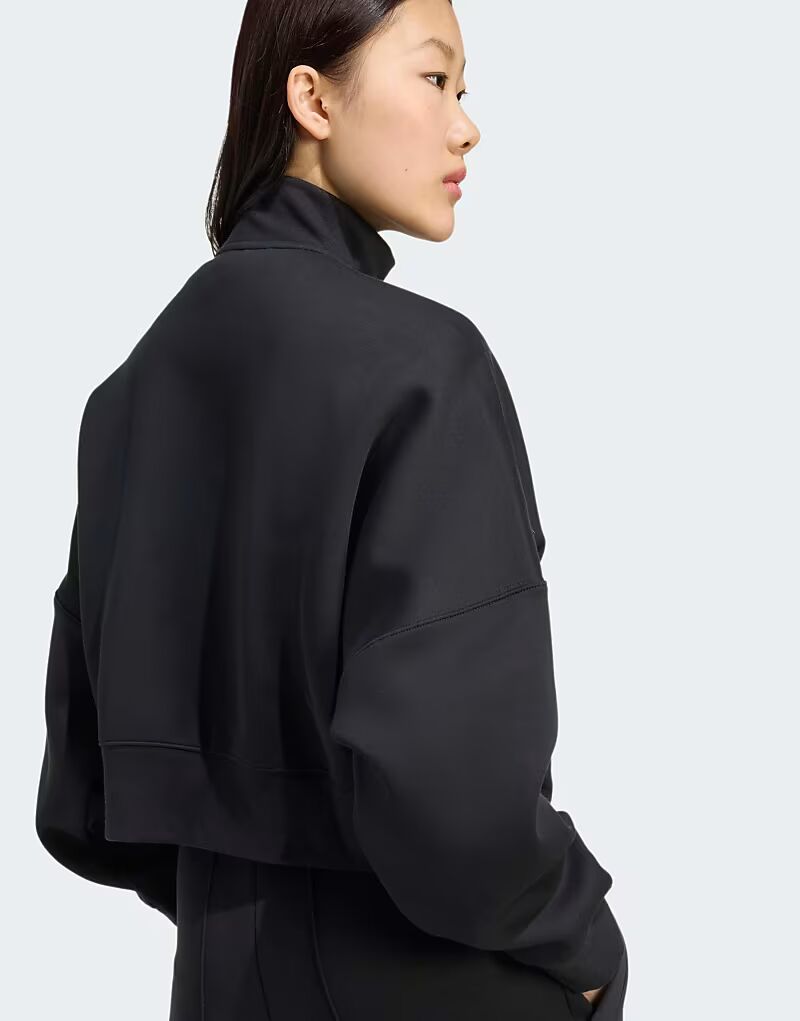 

Топ с тремя полосками на молнии черного цвета Adidas Originals