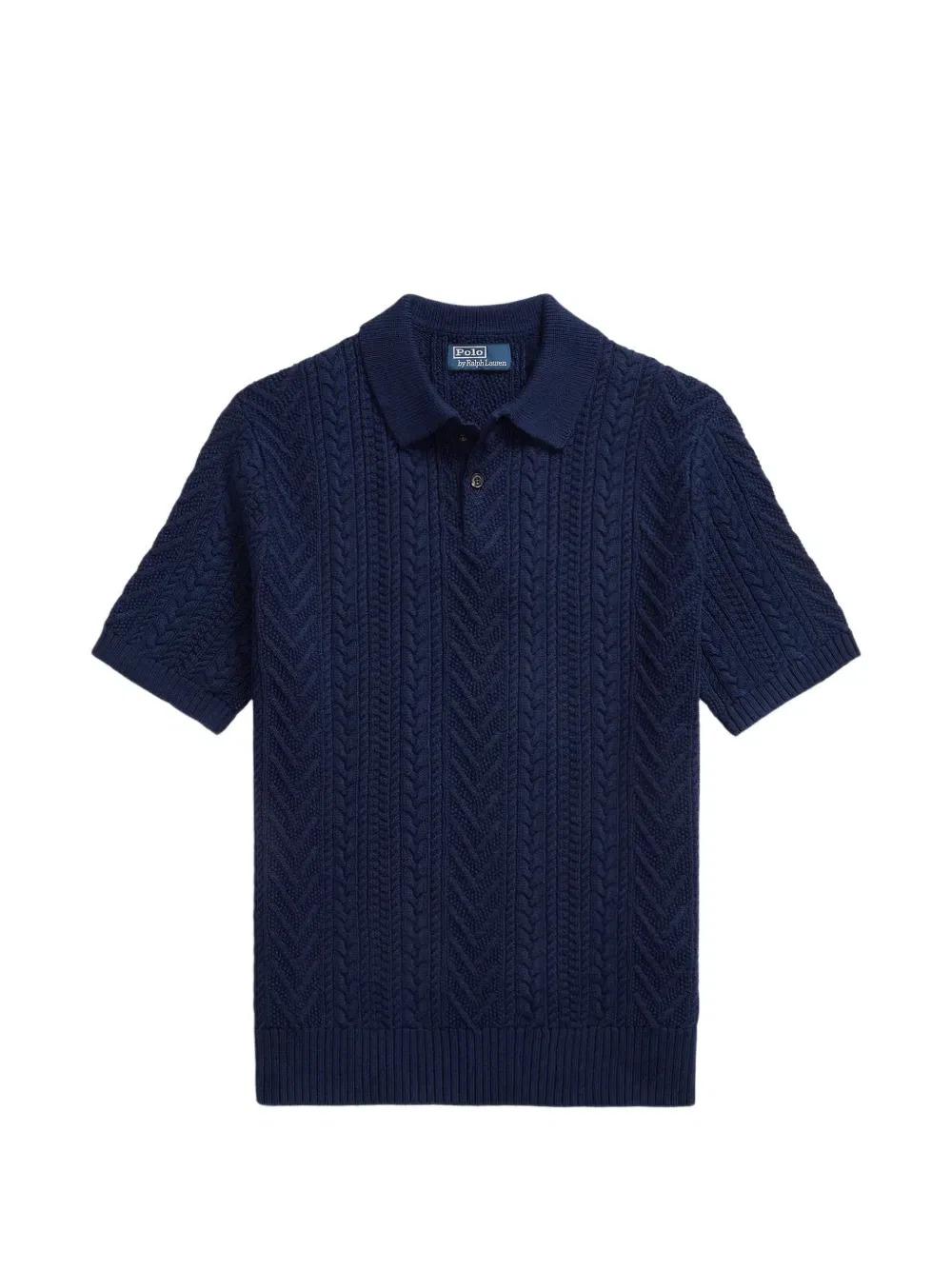 Вязаная хлопковая рубашка-поло Polo Ralph Lauren, синий