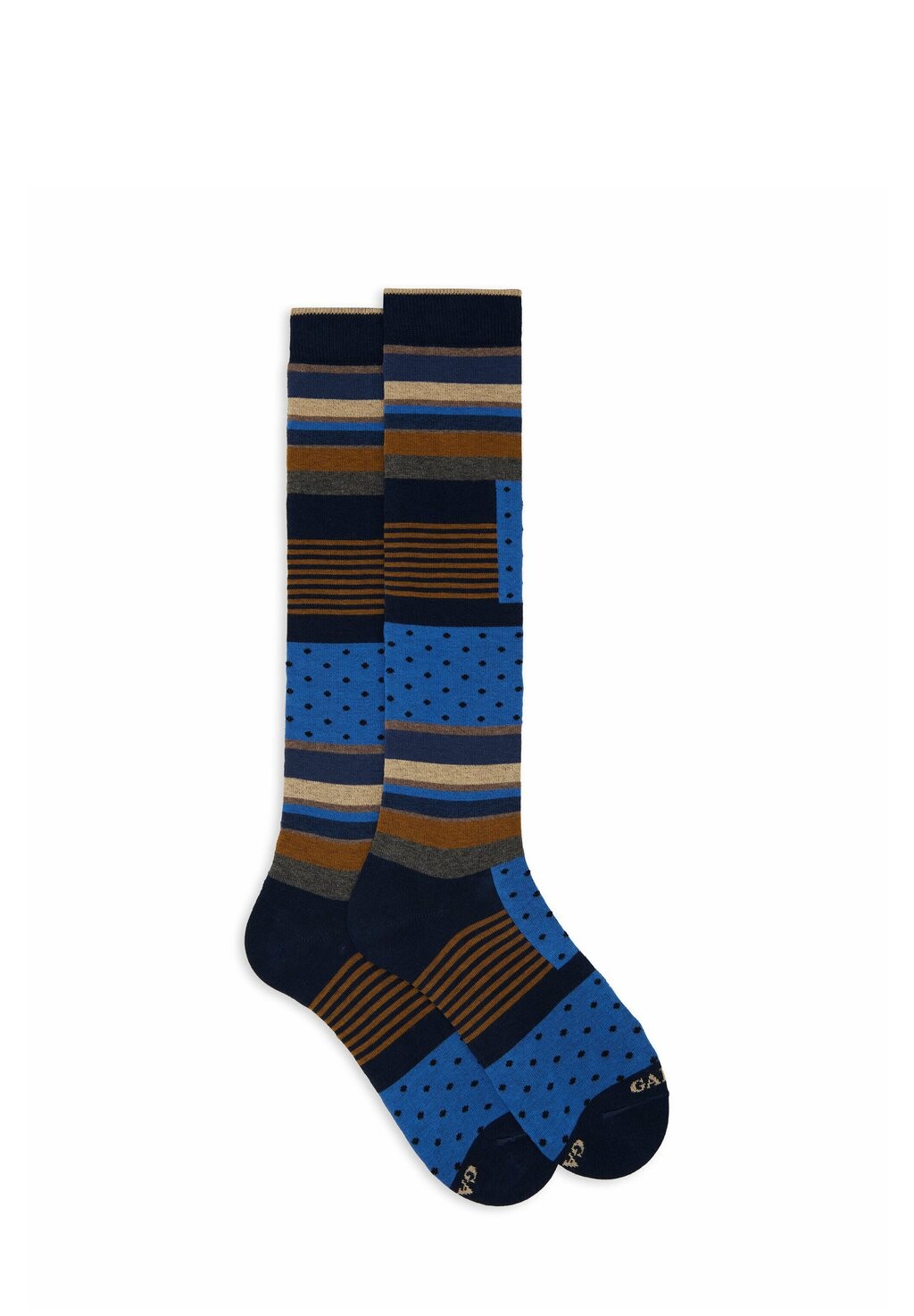 

Носки выше колена WITH MOTIF AND WINDSOR STRIPES Gallo, синий