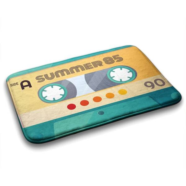 

Коврик для ванной Tulup Retro-Kassette, 75x1x75 см, бирюзовый