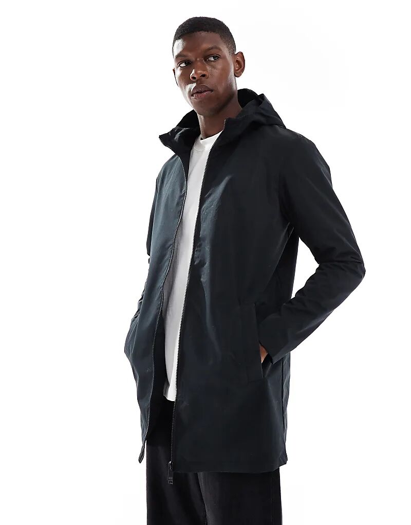 

Короткий макинтош Brave Soul на молнии с капюшоном, черный цвет