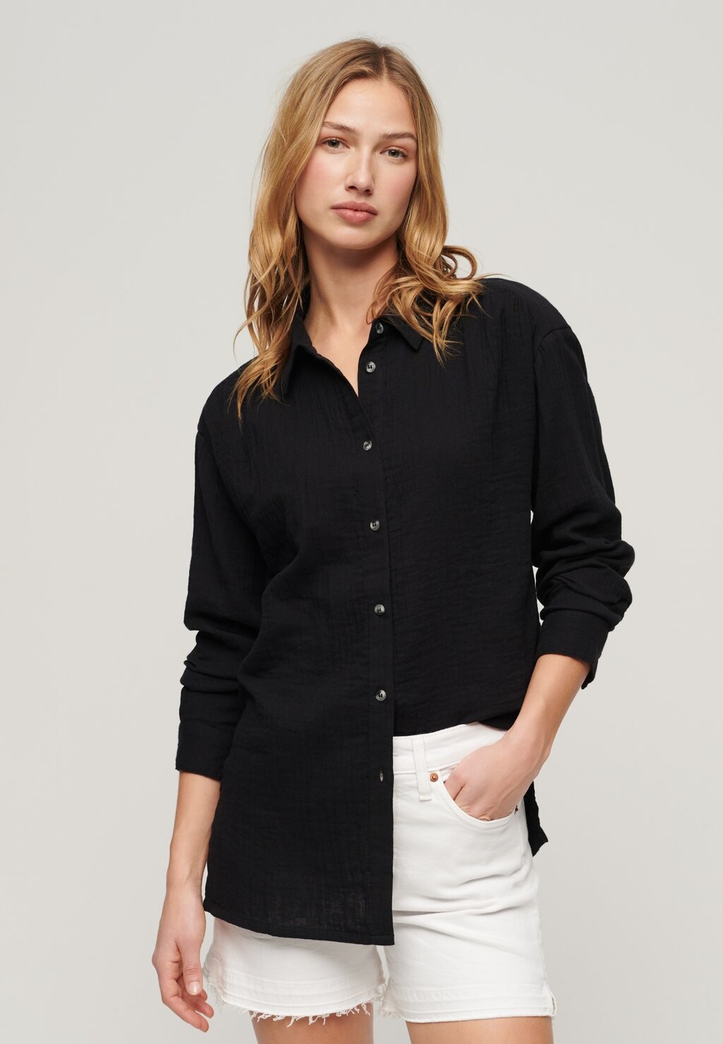 

Блузка-рубашка LONGLINE BEACH Superdry, цвет black