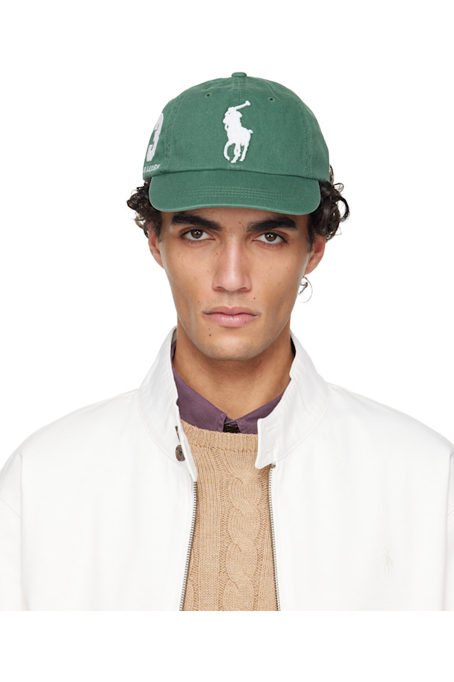

Polo Ralph Lauren Зеленая бейсболка с изображением большого пони из саржи