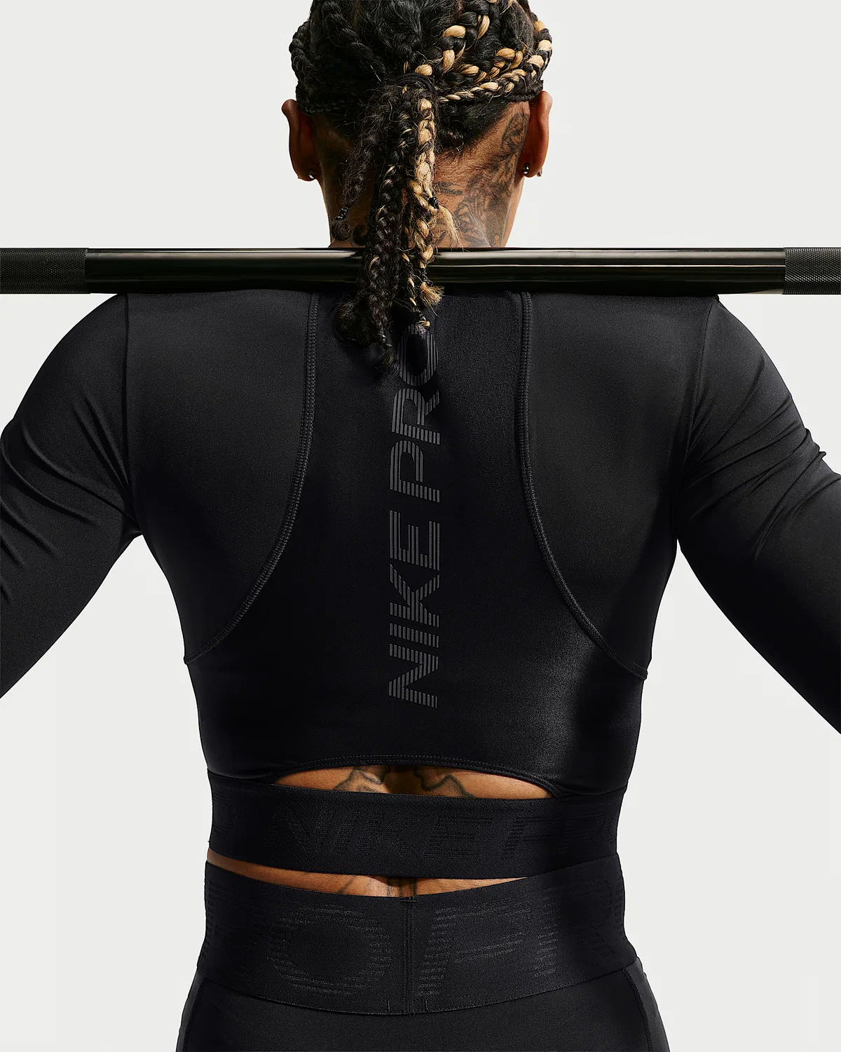 Женский топ Nike Pro Dri-FIT с длинным рукавом, Black/Anthracite/White — фото 2