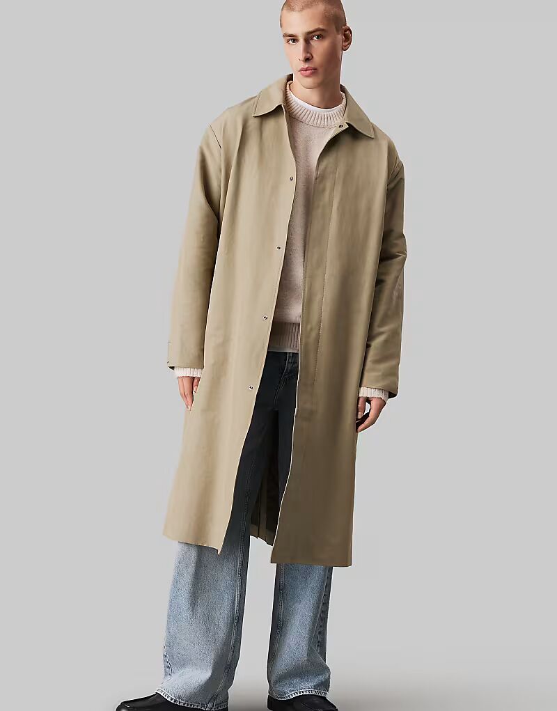 

Хлопковое нейлоновое пальто Calvin Klein Jeans цвета северной пыли