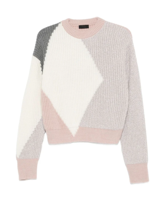 

Розовый свитер с геометрическим узором Liu Jo, мультиколор