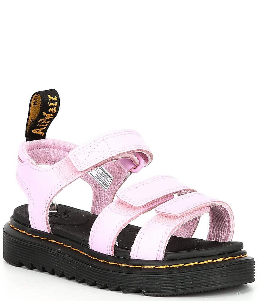 

Кожаные сандалии Klaire для девочек Dr. Martens (для малышей), розовый