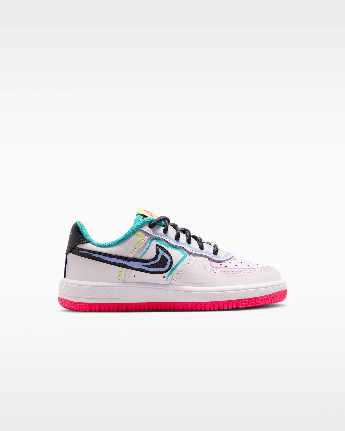 Кроссовки Nike Force 1 Low для малышей, White/Hyper Pink/Dusty Cactus/Anthracite — фото 3