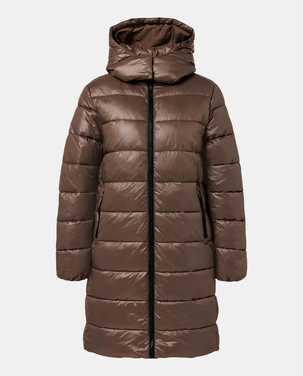 

Стеганое пальто с контрастной застежкой-молнией Easy Wear, светло-коричневый