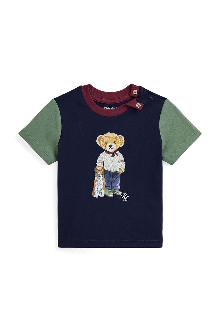 

Детская хлопковая футболка Polo Ralph Lauren, темно-синий